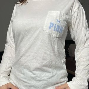 white long sleeve vs pink shirt